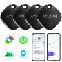 ATUVOS Traceur Android Air Tag Lot de 4 | Smart Tag, Fonctionne avec l'app Google et Apple Localiser, Localisateurs Bluetooth po