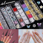 3500 Pièces Strass Ongle Nail Art, Bijoux Ongles Nail Art 3D Strass pour Ongle Avec Pince à Epiler et Stylo de Cueillette Strass