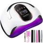 Beyao Lampe LED professionnelle pour ongles 168 W Sèche-ongles UV Machine Nail Art maison salon avec capteur automatique, 4 minu