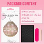 Ceboic 24 Pièces Faux Ongles Français, Carré Court Ongles à Coller Rose Blanc Gradient Press on Nails, Couverture Complète Acryl