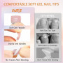 Viugex 24 Pièces Rose Nude Faux Ongles Pieds Court Carré, Français Strass Pailletés Faux Ongles D'orteil à Coller, Pleine Couver