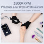 Delanie Ponceuse pour Ongles Professionnelle Electrique 35000RPM Sans Fil Portable pour Manucure Pédicure avec 6 Embouts et Affi