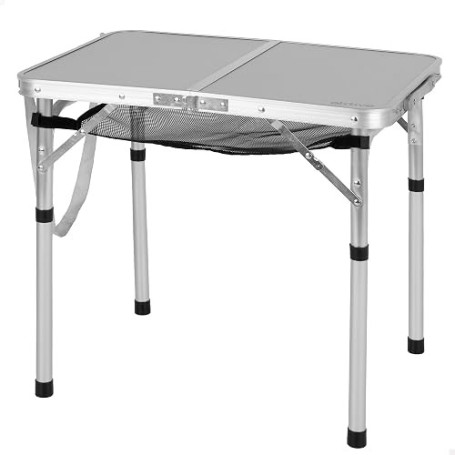 AKTIVE Table Pliante, 60X45X56 cm, Butées Antidérapantes, Panneau Mdf, Structure en Aluminium, Supporte 30 kg, Maille Amovible,
