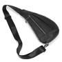 newsbirds Sac de Poitrine pour Hommes en Cuir Véritable Sacs Bandoulière Triangulaire Décontracté Sac de Messager Antivol Polyva
