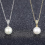 VIKI LYNN Collier Pendentif Perle de Culture 7-8mm Bijoux Fantaisie Femme en Argent Fin 925 et Zircon Cubique Idée Cadeau Femme