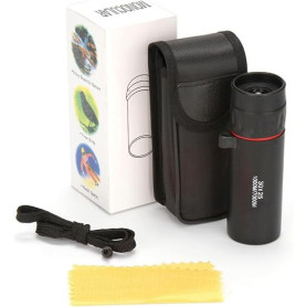 YUNYU Télescope monoculaire 30 x 25, HD étanche et portable avec sangle de transport pour voyage, camping et concerts (noir)