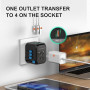 Adaptateur de Voyage Universel dans Le Monde Entier avec PD20W, 2 USB, 1 USB C et 1 Prise AC, Adaptateur de Prise International,