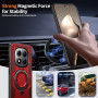 KANSi Coque pour Xiaomi POCO M8 Pro 5G, Militaire Etui Antichoc Housse avec Téléphone avec Anneau et Support - Coques Rouge