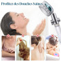 VEGCOO Filtre Pommeau de Douche，8 Pcs Filtre Douche en Coton PP de Douchette Anti-calcaire Amovible pour Douchette (95mm)