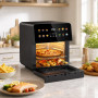 Friteuse à air chaud et mini four 12 en 1 1700 W numérique | 12 programmes de cuisson, 85 % d'huile en moins, double bac et acce