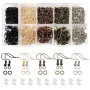TOAOB 1150pcs Crochets de Boucles d'oreilles en Kit Loisirs Créatifs Multicolores 18mm et 4mm Anneaux de Sauter avec 200pcs Ferm