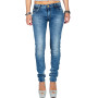 Cipo & Baxx Jean Femme Slim Effet usé Coutures Contrastantes Stretch | Effet usé, coutures contrastantes, multi-poches, jean str