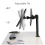 Amazon Basics Support d'écran double avec bras de montage réglable en hauteur, rotation de 360 degrés, inclinaison de l'écran ré