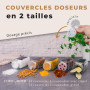 comforder 24 Pots à Épices Verre 120 ml, 336 Étiquettes Françaises, Métal | 2 moulins réglables, 36 couvercles verseurs, marqueu