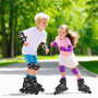 LIRENGUI Réglables Patins à roulettes en Ligne pour garçons et Filles, Noir Blanc Patins à roulettes à 4 Roues pour Adolescents 