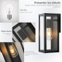 FTL Lampe Murale Extérieure 2 Stück, Noir Applique Murale Lanterne, E27 | Porche Éclairage d’Extérieur avec Abat-Jour en Verre, 