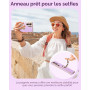 XYZ Coque pour Samsung Galaxy S25 Ultra avec Cordon, Violet | Double Anneau de Support Cœur, pour Filles et Femmes, Coque de Pro