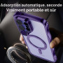 UEEBAI Coque Magnétique pour Samsung Galaxy S25 Ultra 5G avec Recharge sans Fil, Wave Frame Étui en Silicone Liquide, Housse de 