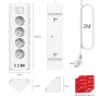 Multiprise Electrique, Multiprise Parasurtenseurs 4 Prises avec 2 Ports USB A+2 Ports USB C, Prise d'angle avec Interrupteur et 