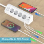 Multiprise Electrique, Multiprise Parasurtenseurs 4 Prises avec 2 Ports USB A+2 Ports USB C, Prise d'angle avec Interrupteur et 