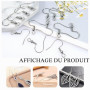 TOAOB 100pcs Crochet de Boucle D'oreille Argent en Acier Inoxydable Fil d'oreille Crochets avec Boule Ressort Hypoallergénique p