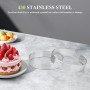 Teokantz 6 Pièces 10 cm Cercle à Pâtisserie, Cercle à Tarte Perforé | 430 Acier Inoxydable, Moule à Tarte, Tartelette, Pâtisseri