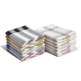 Home Linge Passion Lot de 12 Torchons de Cuisine 100% Coton Absorbant | Panachage Multicolore