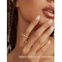 Roheafer 3 Pièces Bagues Femme Plaqué Or 14K Empilables Zircone Cubique - Ensemble de Bagues Minimalistes Alliance Fiançailles P