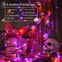 Joomer Halloween Guirlande Lumineuse Exterieure 20M 200 LED Orange Violet | Halloween Decoration Guirlande Lumière Exterieur Fic