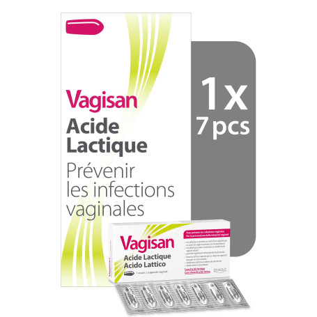 Vagisan Acide lactique pour la prévention des infections vaginales récurrentes 7 Ovules | Rétablir et maintenir la santé naturel