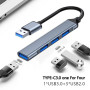 HUB USB Adaptateur multiport 4 en 1 avec 1 Port USB 3.0 hubs USB 3 Ports USB 2.0 pour Les Ordinateurs Portables Macbook Pro Wind