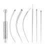 Ensemble d'outils d'insertion de piercing en acier inoxydable avec 6 aiguilles interchangeables, applicateur de boucles d'oreill