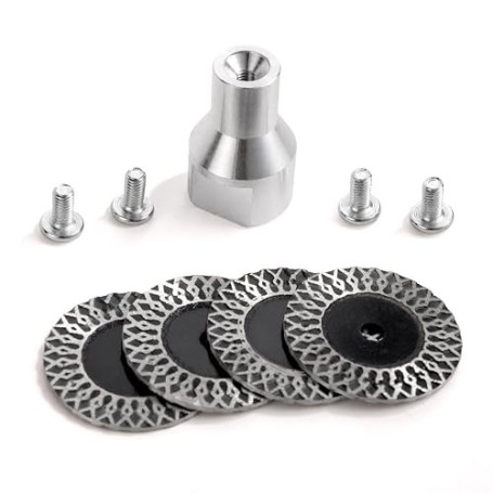 4pcs Lames Gravure Diamantées de 40mm, Mini-Lames de Scie Diamantées Qualité Supérieure avec Bride Filetée 5/8"-11 et 4 Vis pour