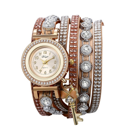 Avaner Montre -Montre Diamant-Tout en Diamant Crystal - Bracelet décoratif Amovible-Montre analogique à Quartz pour Femme/Homme