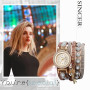 Avaner Montre -Montre Diamant-Tout en Diamant Crystal - Bracelet décoratif Amovible-Montre analogique à Quartz pour Femme/Homme