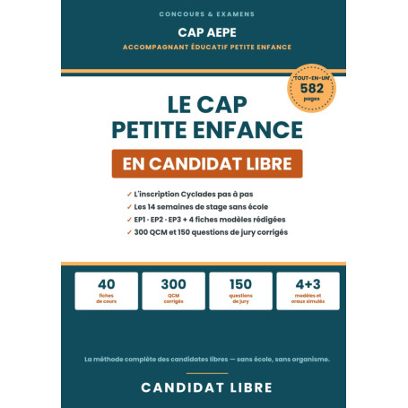 Le CAP Petite Enfance (AEPE) en Candidat Libre: Réussir seule, de l'inscription au diplôme : les 14 semaines de stage, EP1 EP2 E