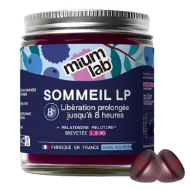 Mium Lab - Sommeil breveté 8h à libération prolongée - Anti-réveils nocturnes & Endormissement - Mélatonine brevetée - Cure 21 j
