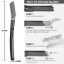 ZOMCHI Outil de dermaplaning pour le visage avec 11 lames de recharge,rasoir Dermaplane pour femme et homme,avec revêtement en s