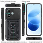 Yohii Coque pour Xiaomi Redmi Note 17 5G / 4G, Noir | 2 Verres Trempés [ Glissière Cache Webcam ] con Support Métal Annulaire à 