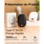 ViSSKO Ventilateur de Taille Portable, Ventilateur à Pince pour la Taille 2000mAh, 4 Vitesses Réglables, Ventilateur de Ceinture