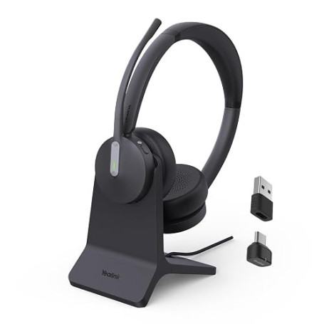 Yealink BH70 Dual Casque Bluetooth sans Fil avec Micro, Certifié Teams | 3 Micros IA de bruit, 35h Batterie, USB C/A Dongle p...