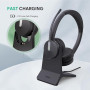 Yealink BH70 Dual Casque Bluetooth sans Fil avec Micro, Certifié Teams | 3 Micros IA de bruit, 35h Batterie, USB C/A Dongle p...