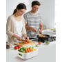 Boîtes de rangement blanches 4 pièces – Bac rangement plastique & panier de rangement, boîtes empilables pour cuisine, armoire e