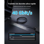 Anker Prime Câble Thunderbolt 4 USB C vers USB C | Charge 240W, Transfert de Données 40 Gbit/S, Compatible Écrans 8K/4K, MacBook