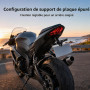 SLIAXINT Support de Plaque Moto Réglable, Porte Moto en Alliage Aluminium | Support de Plaque D'Immatriculation Moto Universel, 
