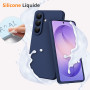 Oududianzi-Coque pour Samsung Galaxy S26 5G Silicone Liquide, Bleu Nuit | Intérieur Microfibre, Housse Protection Antichoc, Étui