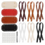 65 Pièces PU Anse pour Sac à Main 12 Anse de Sac avec Rivets 4 Couleurs Fond de Sac à Crocheter Set de Fond de Sac à Poignée Rem