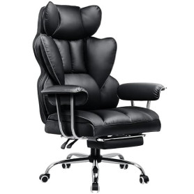 GTPLAYER Chaise Gaming, Bureau Soutien Lombaire Ressorts, siège Large accoudoirs Souple, Repose-Pieds, Hauteur réglable, Support