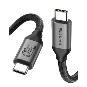 Silkland Câble USB4 2M avec Thunderbolt 4, 40Gbps Transfert Données USB-C | 8K@60Hz 4K@144Hz, 240W PD3.1 Câble USB-C pour Thunde