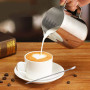 Pot à lait - 350 ml - En acier inoxydable - Avec stylo doseur Mark et Latte Art Pen - Pour cappuccino, expresso, latte art - Par